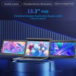 13,3-Zoll-FHD-Dreifachmonitor IPS-Dual-Bildschirme für Laptop USB-C / Typ-C Unterstützt Windows / Mac / Android, EU Plug, US Plug, UK Plug, AU Plug – Bild 2