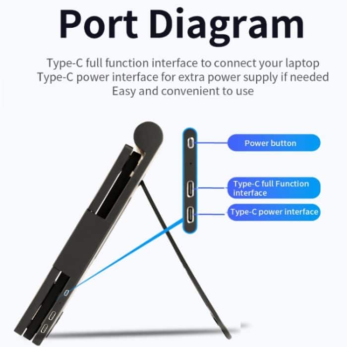 13,3-Zoll-FHD-Dreifachmonitor IPS-Dual-Bildschirme für Laptop USB-C / Typ-C Unterstützt Windows / Mac / Android, EU Plug, US Plug, UK Plug, AU Plug – Bild 7