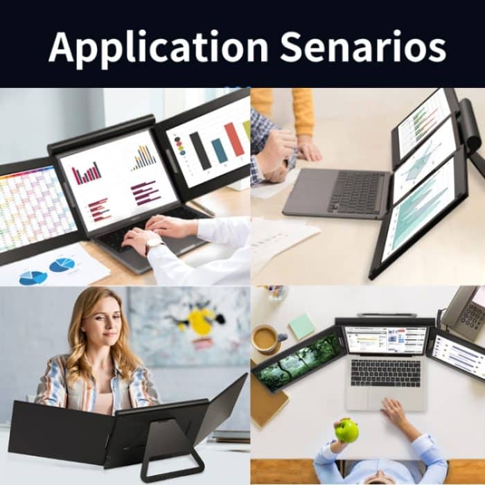 13,3-Zoll-FHD-Dreifachmonitor IPS-Dual-Bildschirme für Laptop USB-C / Typ-C Unterstützt Windows / Mac / Android, EU Plug, US Plug, UK Plug, AU Plug – Bild 8