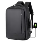 Erweiterbarer wasserdichter Business-Laptop-Rucksack mit USB-Anschluss – Bild 3