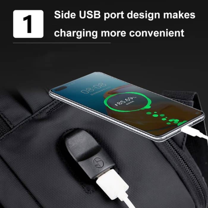 Erweiterbarer wasserdichter Business-Laptop-Rucksack mit USB-Anschluss – Bild 6