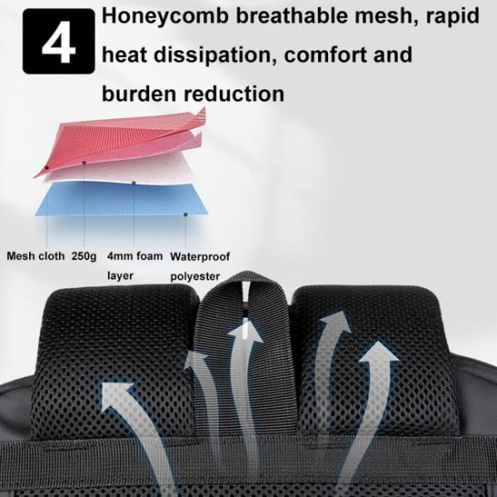 Erweiterbarer wasserdichter Business-Laptop-Rucksack mit USB-Anschluss – Bild 9