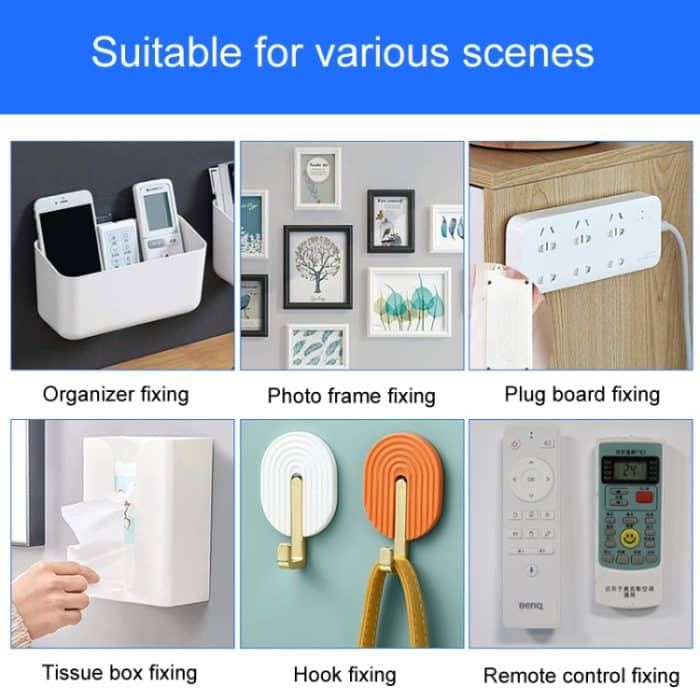 12 Stück/Packung, starke, rostfreie, selbstklebende, abnehmbare, klebrige Haken, zur Befestigung von abreißbaren Trägeraufklebern für den Haushalt, 16 x 29mm, 16 x 46mm, 20 x 46mm, 16 x 70mm, 19 x 92mm, 38 x 38mm – Bild 7