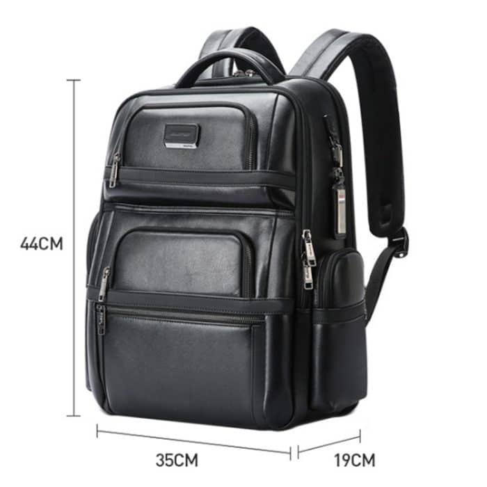 Bopai 61-17311 Erstschichtiger Laptop-Rucksack aus Rindsleder mit großem Fassungsvermögen und USB+Typ-C-Anschluss, 61-17311 – Bild 3