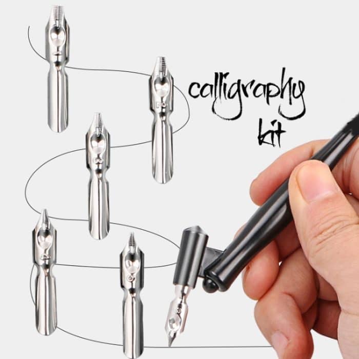 TBD06047634.jpg Kalligraphie-Stift-Set, geneigter Bar-Dip-Stift, Manga-Cartoon-Stift mit 5 Stiftspitzen – Bild 1