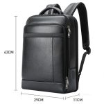 Bopai 61-120761 Erstschichtiger Business-Laptop-Rucksack aus Rindsleder mit großem Fassungsvermögen und USB+Typ-C-Anschluss, 61-120761 – Bild 3