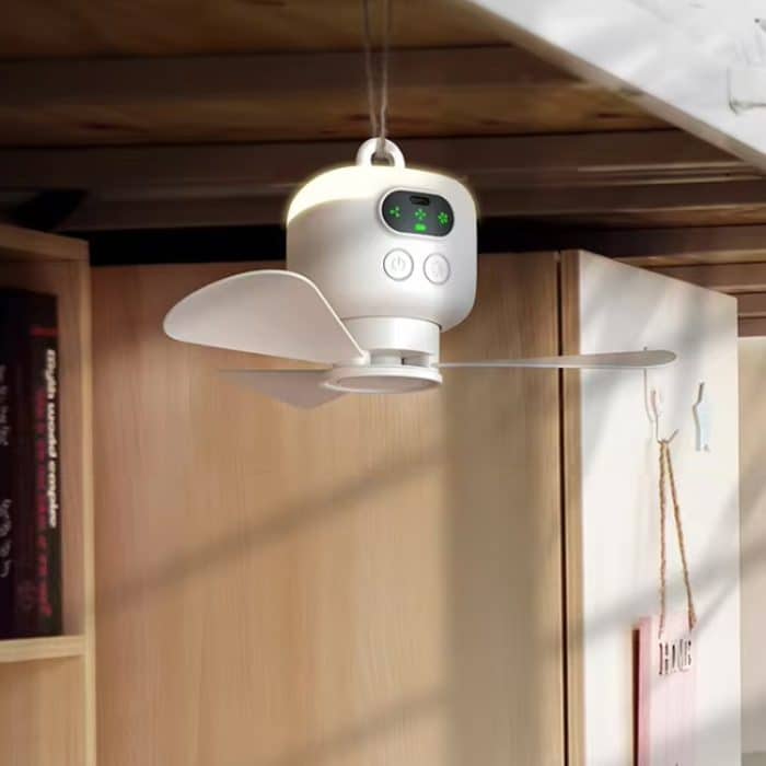 Mini-Deckenventilator, tragbarer Campingventilator mit Licht und Fernbedienung, eingebauter 8000-mAh-Akku – Bild 2
