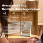 HX-123 USB-Aufladung, wandmontierter, zusammenklappbarer, dünner und leichter kleiner Desktop-Lüfter – Bild 6