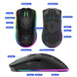 XUNSVFOX XYH80 Hohlloch wiederaufladbare kabellose Gaming-Maus RGB-Licht Computer-Büro-Maus, XYH80 – Bild 4