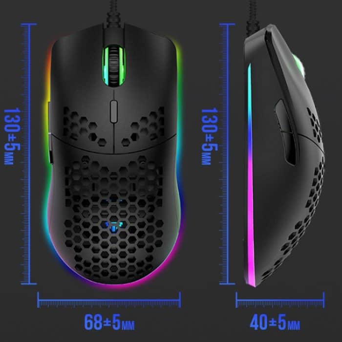 XUNSVFOX XYH90 Wired Hollow Hole Mouse RGB-beleuchtete Makroprogrammierungs-Gaming-Maus, XYH90 – Bild 2