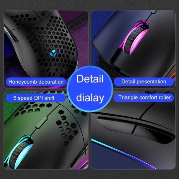 XUNSVFOX XYH90 Wired Hollow Hole Mouse RGB-beleuchtete Makroprogrammierungs-Gaming-Maus, XYH90 – Bild 4
