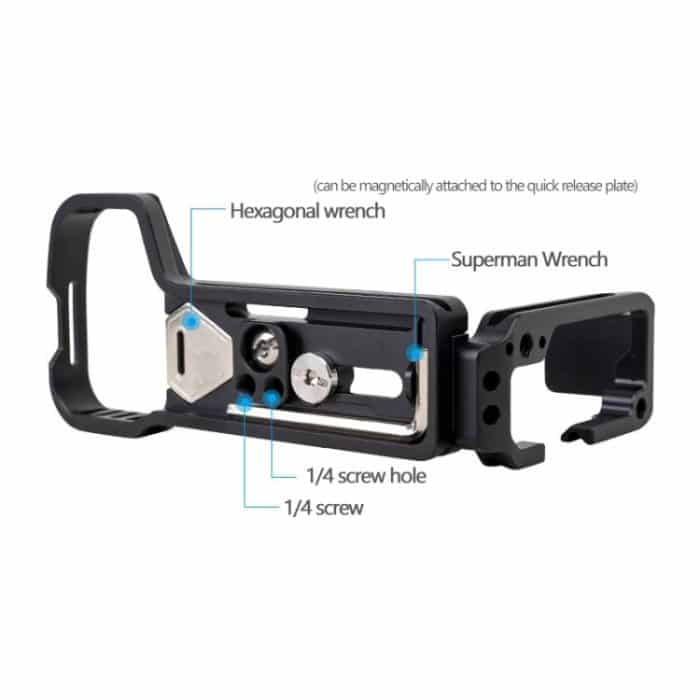 Für Sony A7R4 / A7M4 Kamera XILETU L-Typ Schnellwechselplatte Aufnahme Erweiterungshalterung Käfig – Bild 4