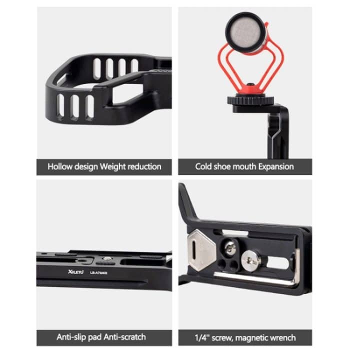 Für Sony A7R4 / A7M4 Kamera XILETU L-Typ Schnellwechselplatte Aufnahme Erweiterungshalterung Käfig – Bild 7