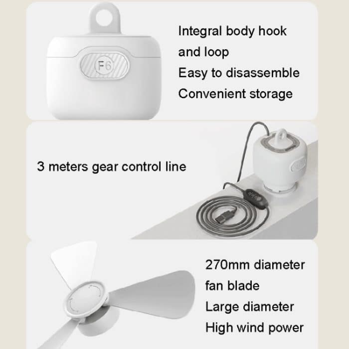 USB-Plug-in-Version, kleiner Deckenventilator, Camping, Outdoor, tragbarer Hängeventilator – Bild 5