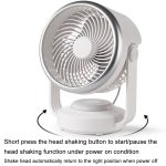 Luftzirkulationsventilator, automatischer Tischventilator mit oszillierendem Kopf und LED-Licht – Bild 7
