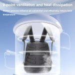 Bopai 61-122579 Hartschalen-Passwortschloss mit großer Kapazität, wasserdichter Business-Laptop-Rucksack, (Grey) – Bild 8