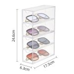 4-lagige stapelbare Schreibtisch-Brillenvitrine aus Acryl, staubdichte Schubladen-Aufbewahrungsbox – Bild 2