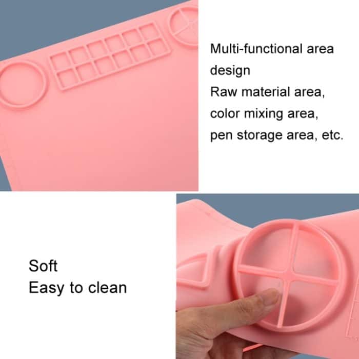 50x40cm Silikon-Doppelschüssel-Malunterlage, Graffiti-Ölgemäldematte, löschbares und waschbares Silikonunterlage – Bild 2