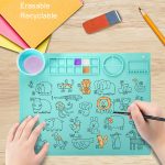 50x40cm Silikon-Doppelschüssel-Malunterlage, Graffiti-Ölgemäldematte, löschbares und waschbares Silikonunterlage – Bild 4