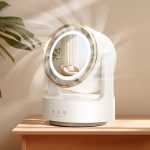 3-in-1-Multifunktions-Desktop-Ventilator mit LED-Licht-Kosmetikspiegel, USB Plug Non-Oscillating, Rechargeable Oscillating – Bild 2