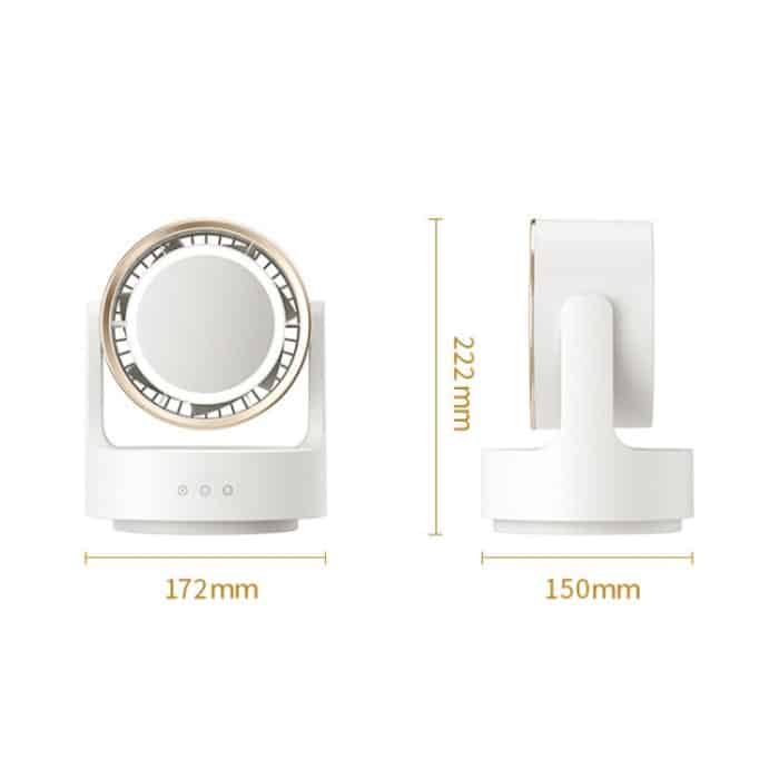3-in-1-Multifunktions-Desktop-Ventilator mit LED-Licht-Kosmetikspiegel, USB Plug Non-Oscillating, Rechargeable Oscillating – Bild 10