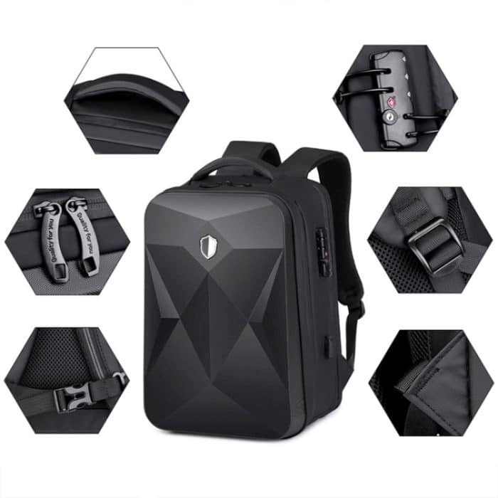 Wasserdichter Laptop-Rucksack mit Passwortsperre und großem Fassungsvermögen und USB-Anschluss, 17 inch – Bild 5