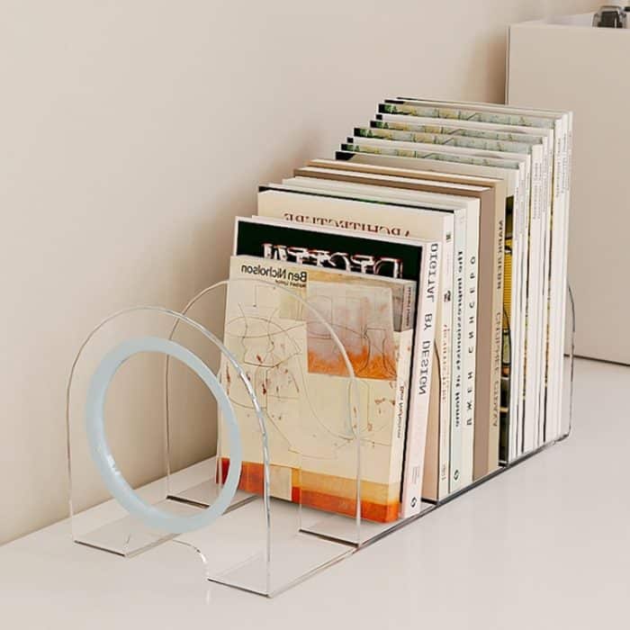Buchständer, Desktop-Buchaufbewahrungsregal, transparenter Buchhalter für Studenten – Bild 2