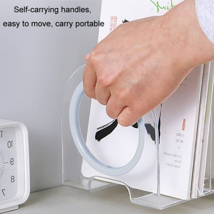 Buchständer, Desktop-Buchaufbewahrungsregal, transparenter Buchhalter für Studenten – Bild 7