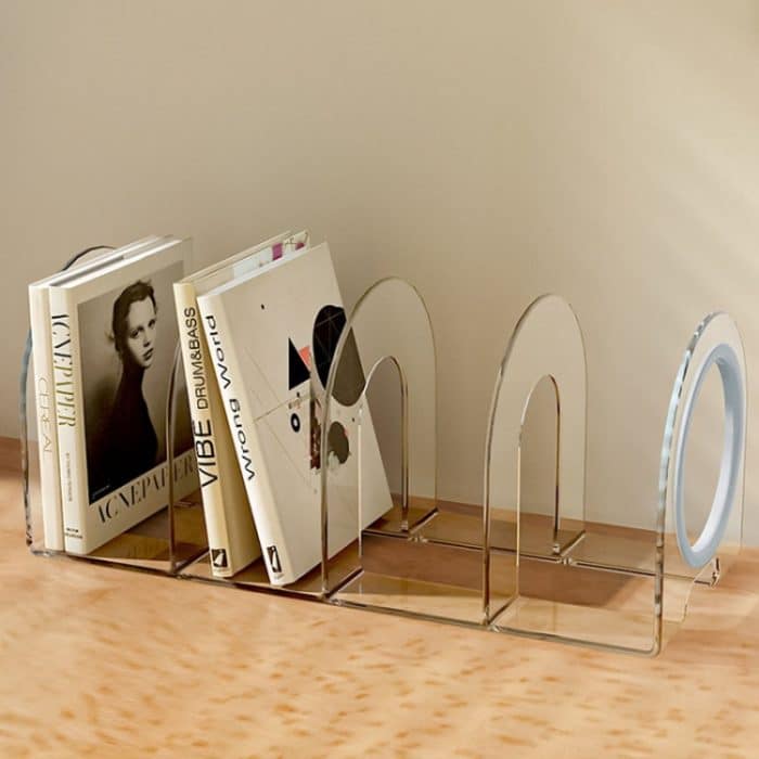 Buchständer, Desktop-Buchaufbewahrungsregal, transparenter Buchhalter für Studenten – Bild 9