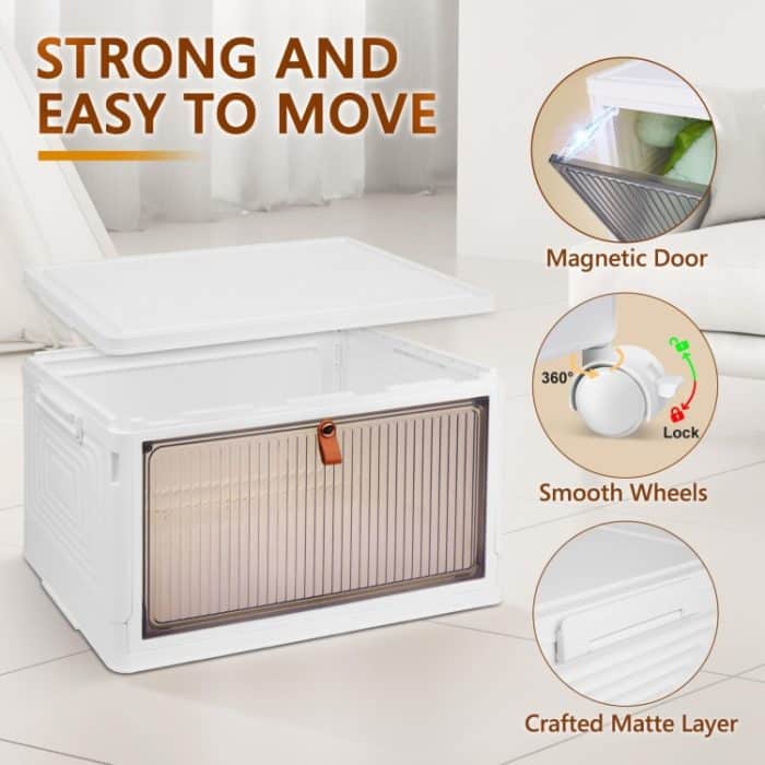 Stapelbare Aufbewahrungsbehälter aus Kunststoff mit Rädern und magnetischer Tür für Snacks, Kleidung, Küchenbedarf, Schuhe, 1-Tier, 2-Tier, 3-Tier, 4-Tier, 5-Tier, 6-Tier – Bild 4