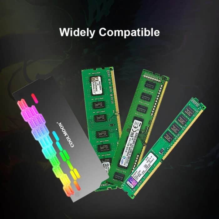 COOLMOON RA-2 Kühlkörper Kühler ARGB Bunte Blinkende Speicher Bank Kühler Für PC Desktop-Computer Zubehör – Bild 6