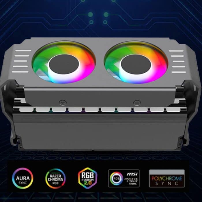 Desktop-ARGB-Speicherkühler PWM-Temperaturregelung Doppellüfter, für DDR / DDR2 / DDR3 / DDR4 / DDR5 – Bild 4