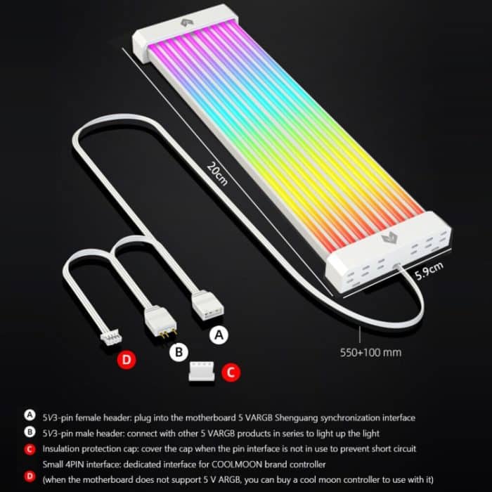 AOSOR Al200 Neon-Kabel, Computer-Motherboard, Grafikkarte, Leuchttafel, Netzteil, Leitung, Dekoration, AL200 – Bild 5