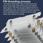 COOLMOON Frost Doppel-Kupferrohr-CPU-Lüfter, beleuchteter, leiser, luftgekühlter AMD-Kühler für Desktop-PCs, P2 Magic Moon Edition Single Fan, P22 Magic Moon Edition Double Fan, P2 Streamline Edition Single Fan, P22 Streamline Edition Double Fan – Bild 4