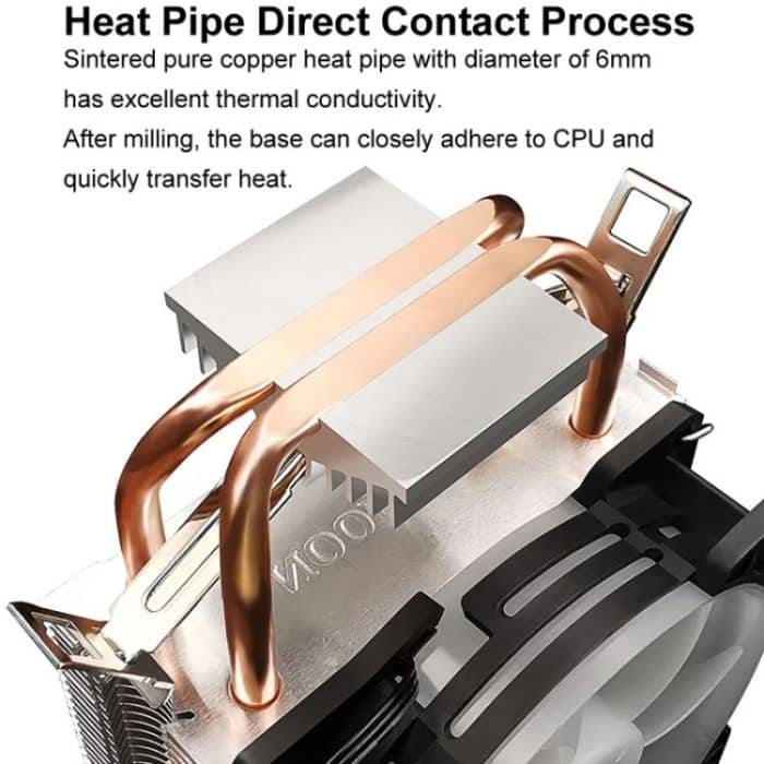COOLMOON Frost Doppel-Kupferrohr-CPU-Lüfter, beleuchteter, leiser, luftgekühlter AMD-Kühler für Desktop-PCs, P2 Magic Moon Edition Single Fan, P22 Magic Moon Edition Double Fan, P2 Streamline Edition Single Fan, P22 Streamline Edition Double Fan – Bild 6