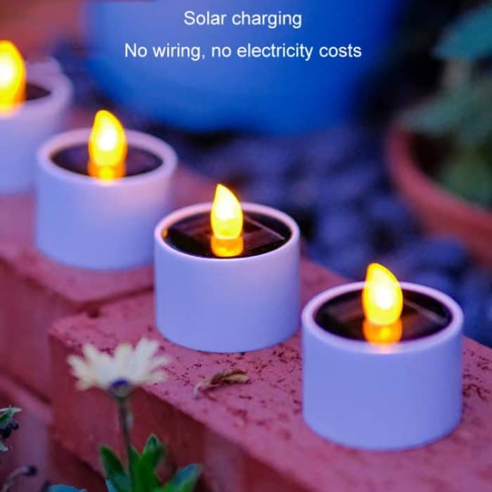 Solar-Kerzenlichter für den Außenbereich, wasserdicht, Hoflicht, Gartendekoration, Ambiente-Lampe, Candle Model (Yellow Flash), Candle Model (Warm White) – Bild 4