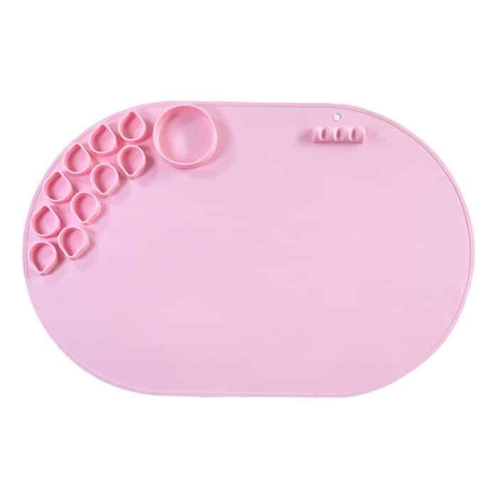 TBD0604823601A.jpg 59 x 40 cm, ovale Malunterlage aus Silikon, Kunstmatte zum Zeichnen von Ton, Oval Pink, Oval Blue, Oval Color – Bild 1