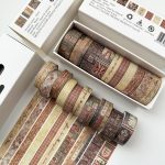 10 Rollen/Box kombiniertes Washi-Tape-Set für DIY-Scrapbook-Aufkleber, 1,5 cm x 4 + 1 cm x 6