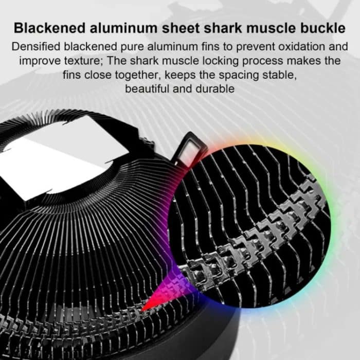 COOLMOON CPU-Kühler für Desktop-Computer, automatischer Farbwechsel, Multi-Plattform-Stummschaltung, Lüfter, CM-BF-RGB – Bild 5