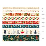 8 Rollen/Box Weihnachts-Washi-Klebeband-Set mit Goldfolie für Journaling, DIY-Handwerk, 3 cm x 2 + 1,5 cm x 4 + 1 cm x 2 – Bild 3