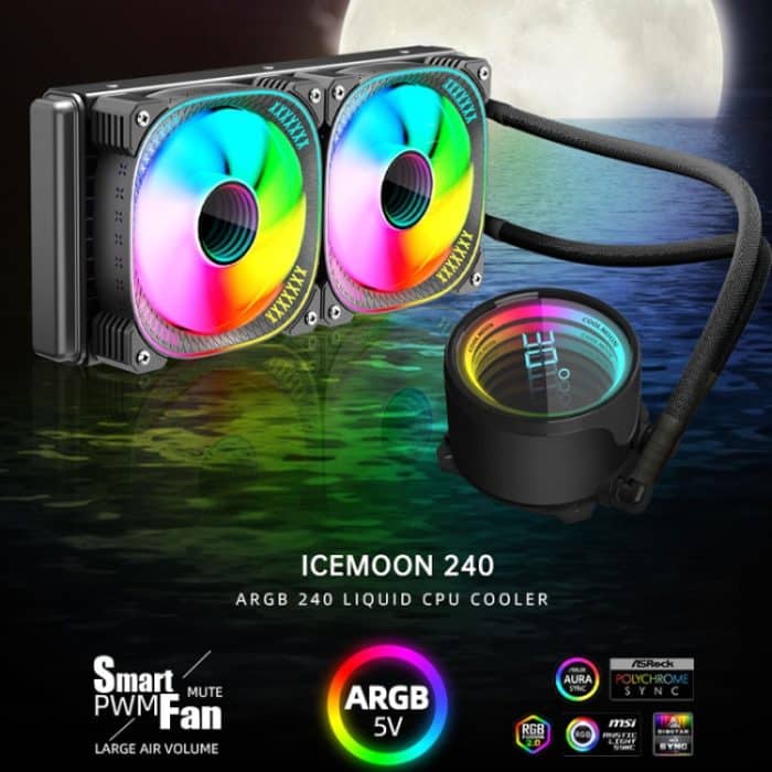 COOLMOON CM-YM-240T Digital ARGB Lens Edition Integrierte Wasserkühlung CPU-Kühler Temperaturanzeige CPU-Lüfter, CM-YM-240T – Bild 2