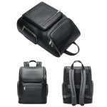 Bopai 61-122431 Wasserdichter Business-Laptop-Rucksack aus erstklassigem Rindsleder mit großem Fassungsvermögen, 61-122431 – Bild 2
