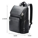 Bopai 61-122431 Wasserdichter Business-Laptop-Rucksack aus erstklassigem Rindsleder mit großem Fassungsvermögen, 61-122431 – Bild 3