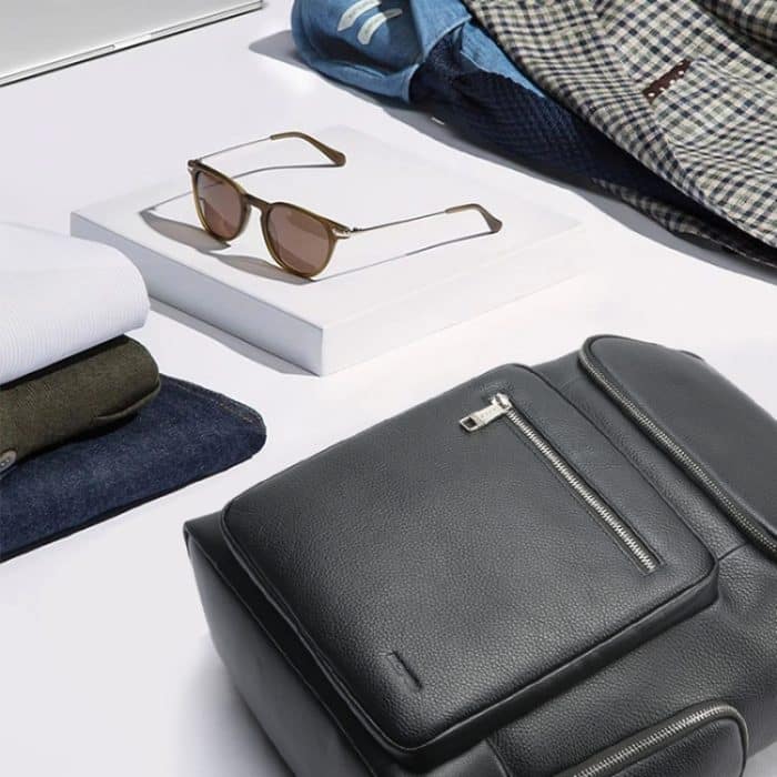 Bopai 61-122431 Wasserdichter Business-Laptop-Rucksack aus erstklassigem Rindsleder mit großem Fassungsvermögen, 61-122431 – Bild 9