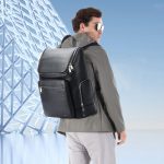 Bopai 61-122431 Wasserdichter Business-Laptop-Rucksack aus erstklassigem Rindsleder mit großem Fassungsvermögen, 61-122431 – Bild 10