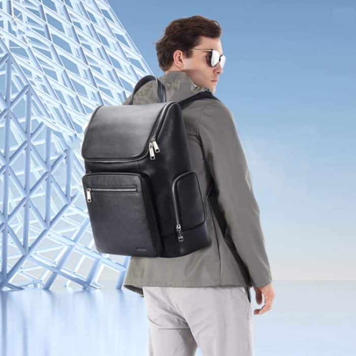 Bopai 61-122431 Wasserdichter Business-Laptop-Rucksack aus erstklassigem Rindsleder mit großem Fassungsvermögen, 61-122431 – Bild 10