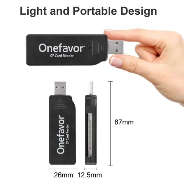 Onefavor USB2.0 Hochgeschwindigkeits-Lese- und Schreib-CF-Kartenleser, CF Card Reader – Bild 4