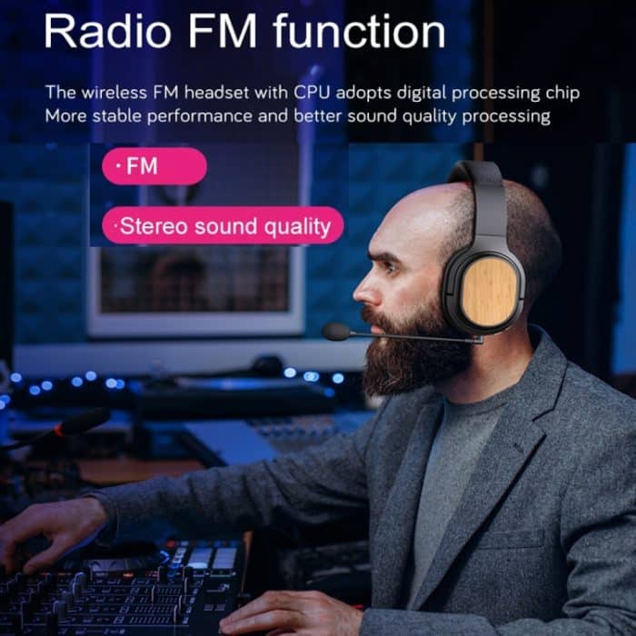 Bluetooth-Kopfhörer aus Bambusholz mit integrierter Soundkarte, TF-Karte/FM/AUX-Unterstützung – Bild 8