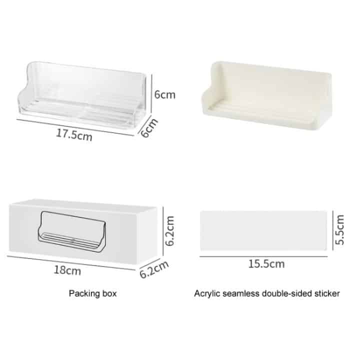 An der Wand montiertes, stanzfreies Nachttisch-Brillen-Aufbewahrungsbox-Badezimmer-Toilettenartikel-Abflussregal – Bild 2