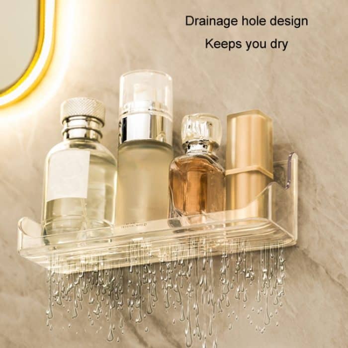 An der Wand montiertes, stanzfreies Nachttisch-Brillen-Aufbewahrungsbox-Badezimmer-Toilettenartikel-Abflussregal – Bild 4